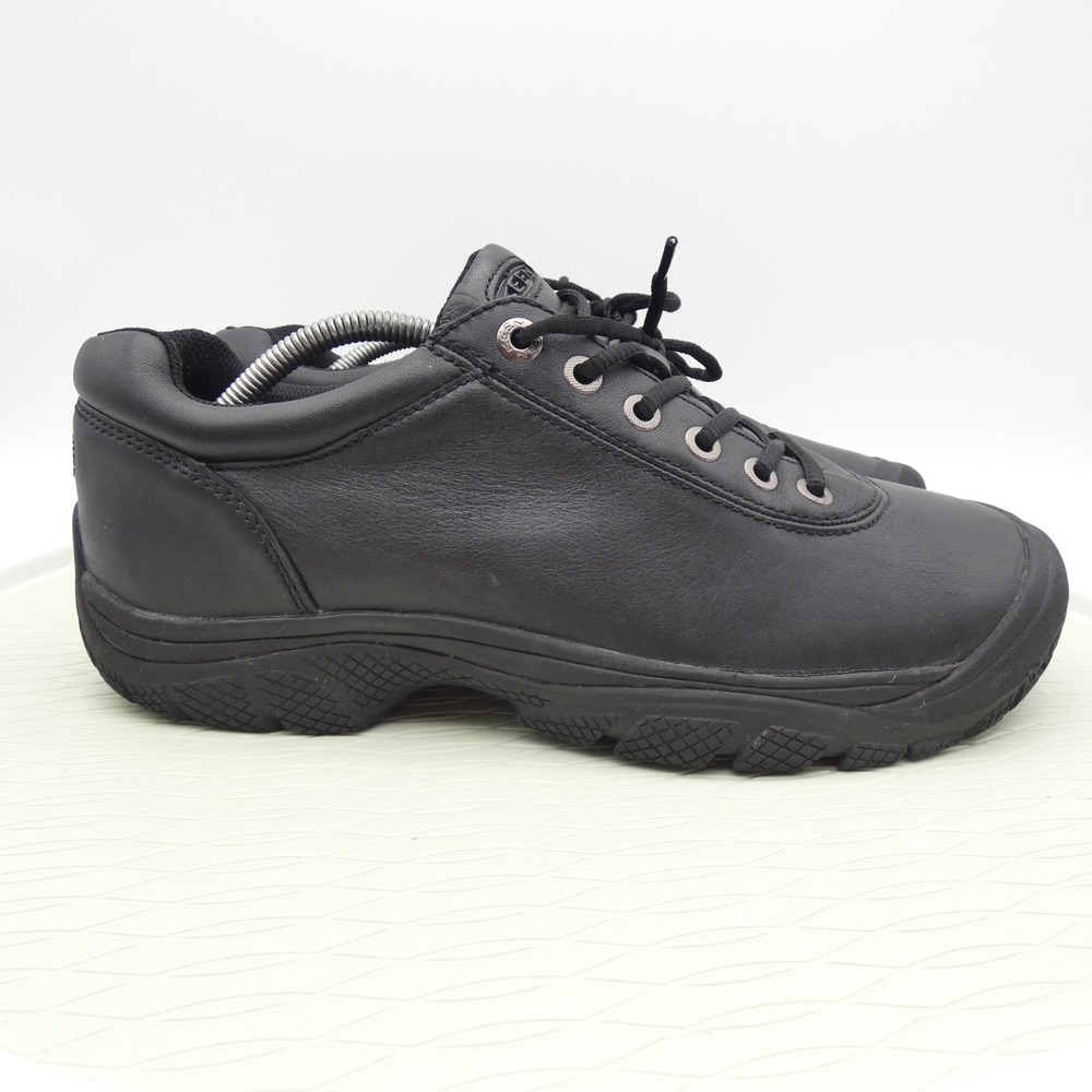 Keen PTC 1006981 Mens 11 Work Shoes Black Leather Soft Toe Slip Resistant Oxford